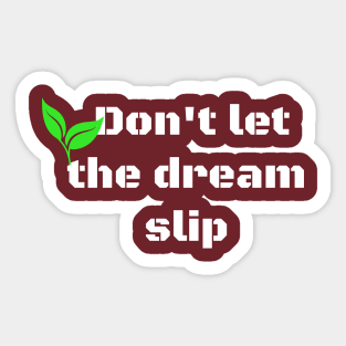 Don't let the dream slip Sticker